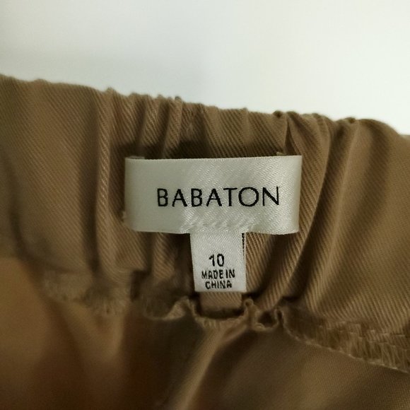 Aritzia Babaton Cohen Japanese Crepe Dress Pants Women's Size 10 Beige Khaki - Picture 4 of 14
